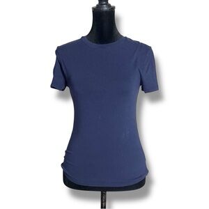 GAP Navy Short Sleeve Crewneck Fitted Cotton Classic Casual Women's Tee